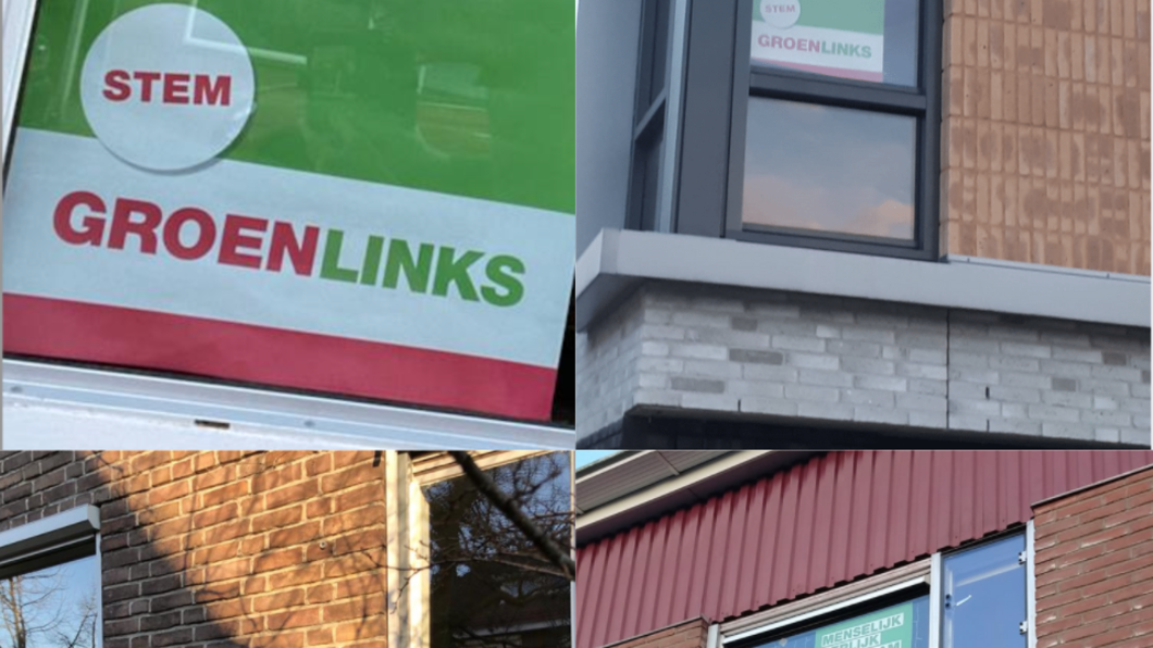 Raamdecoratie anno 2022 GroenLinks Enschede