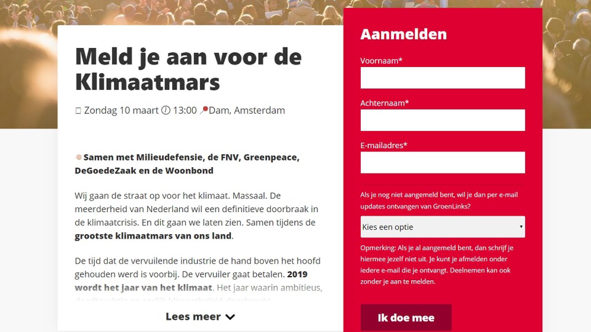 Klimaat Mars 10 maart 2019, volg onderstaande link voor aanmelden